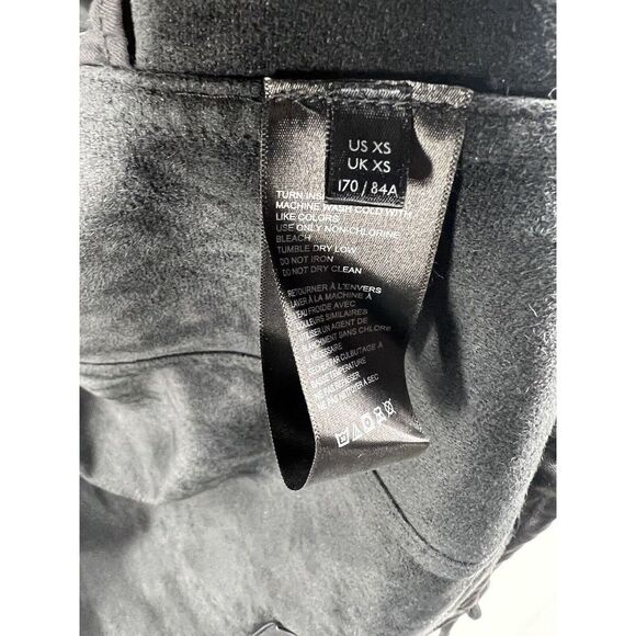 Free People Twilight Vegan Leather Parka Hooded Size Xsmall Black Flaw - Picture 10 of 12